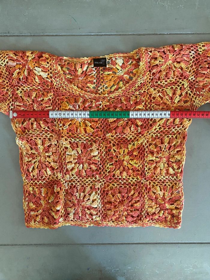 Pull Palme en maille crochet taille S - photo numéro 16