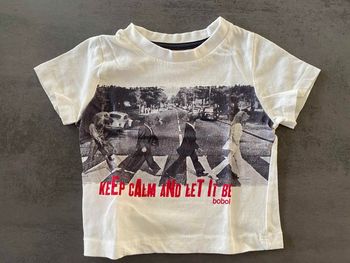T-shirt Boboli beige/noir/rouge