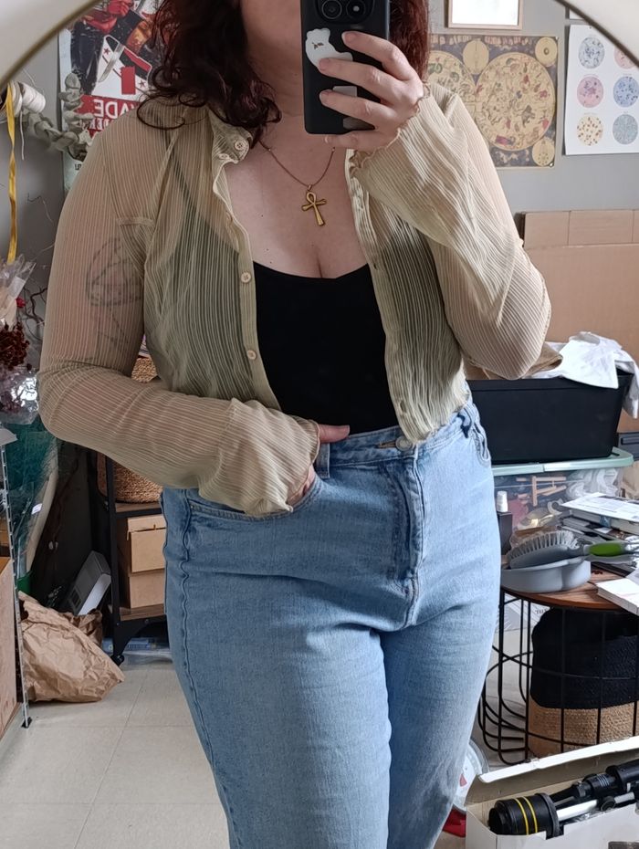 Chemise crop top mesh Y2K Undiz