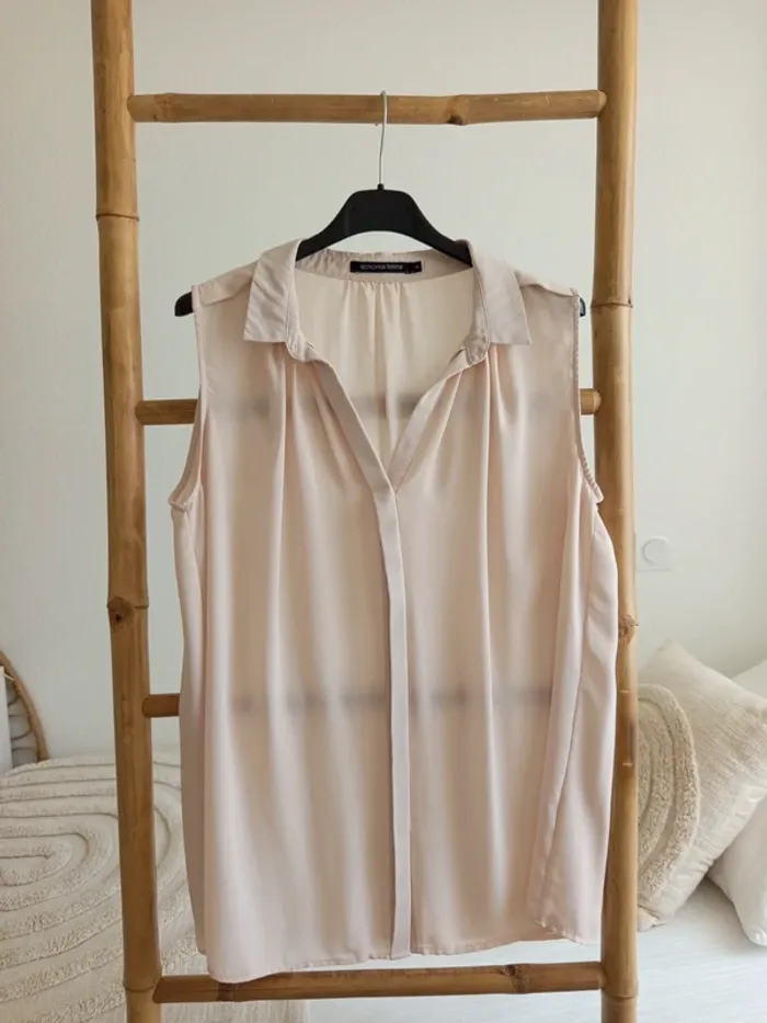 Blouse fluide sans manche rose poudré Monoprix Femme taille 40 - photo numéro 2