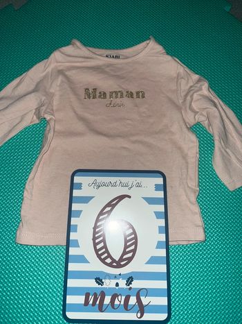 Tee shirt manches longues maman chérie Kiabi 6M