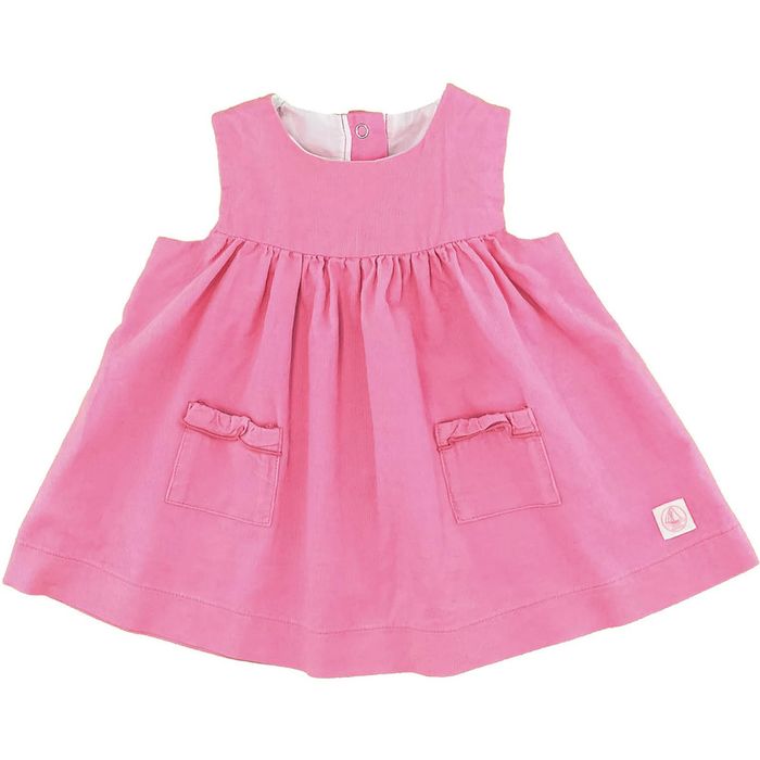 Robe sans manche 3 mois en velours côtelé Petit Bateau