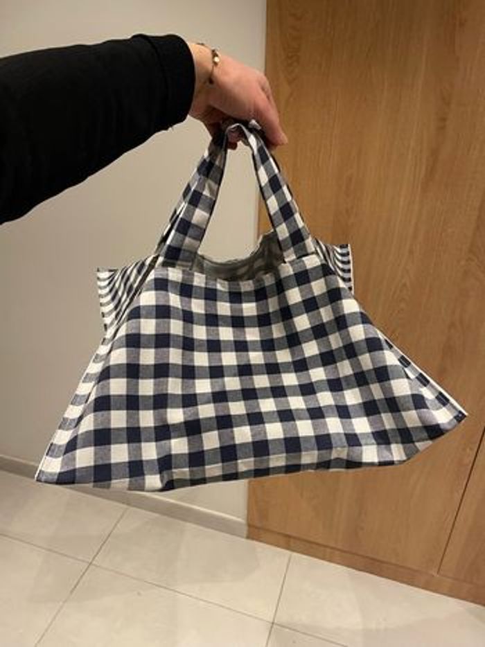Sac à tarte vichy bleu marine