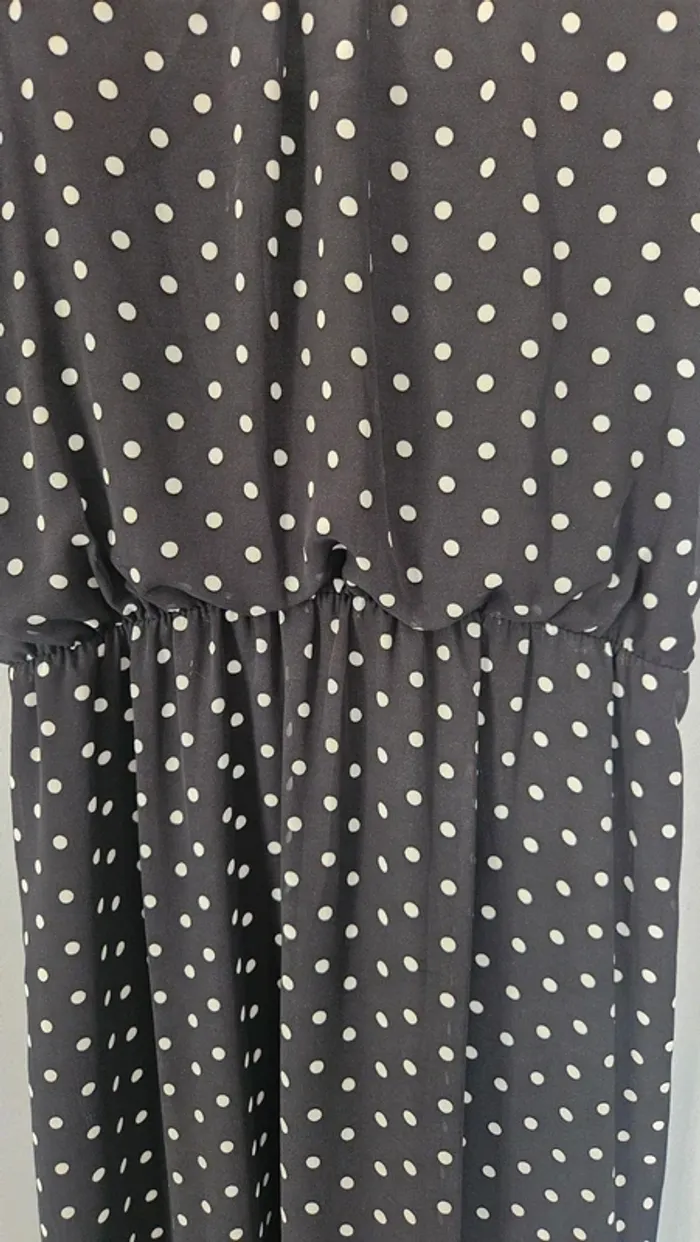 Robe longue Holly Bracken noire à pois blancs - Taille S/M - photo numéro 2