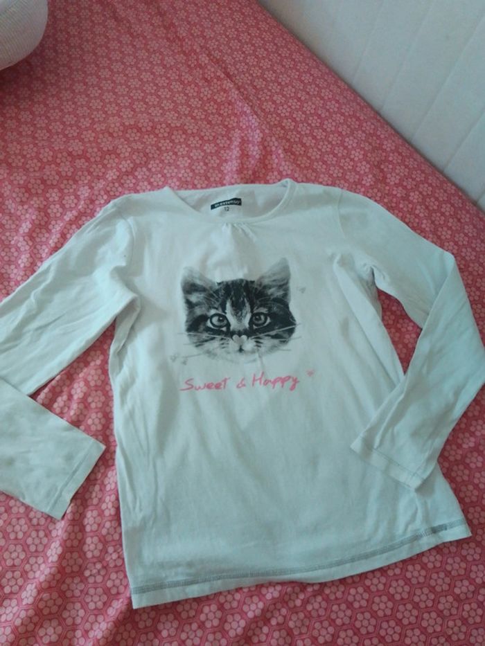 Tee-shirt manches longues chat