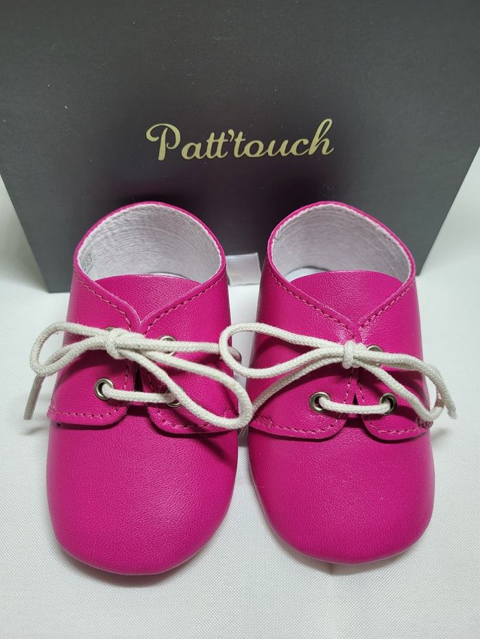 Chaussures bébés en cuir cuir fuschia Point 18 Made in France 🇨🇵 - photo numéro 2