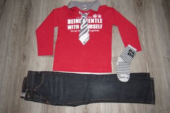  ENSEMBLE 2 PIÈCES GARÇON : TEE SHIRT ML + JEAN "TAPE A L’ŒIL" - 6 ANS - n°05