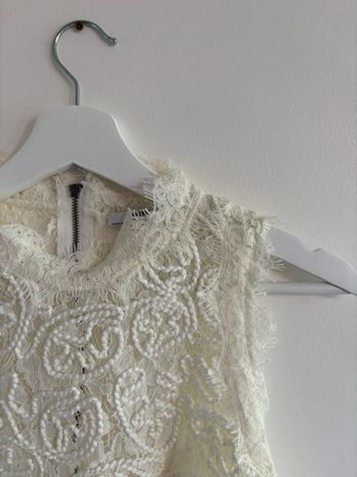 Top à dentelle écru Zara taille S bohème - photo numéro 5