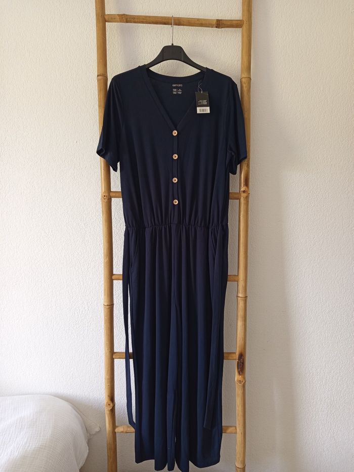 Combinaison fluide jambes larges bleu marine taille M neuve - photo numéro 2