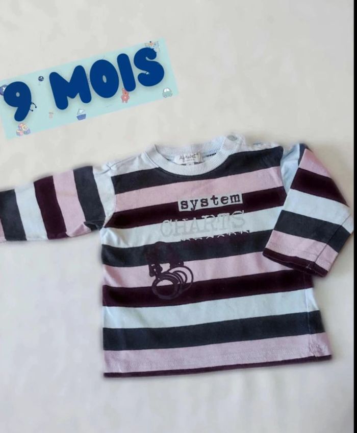 Tee  shirt  manches  longues 9  mois