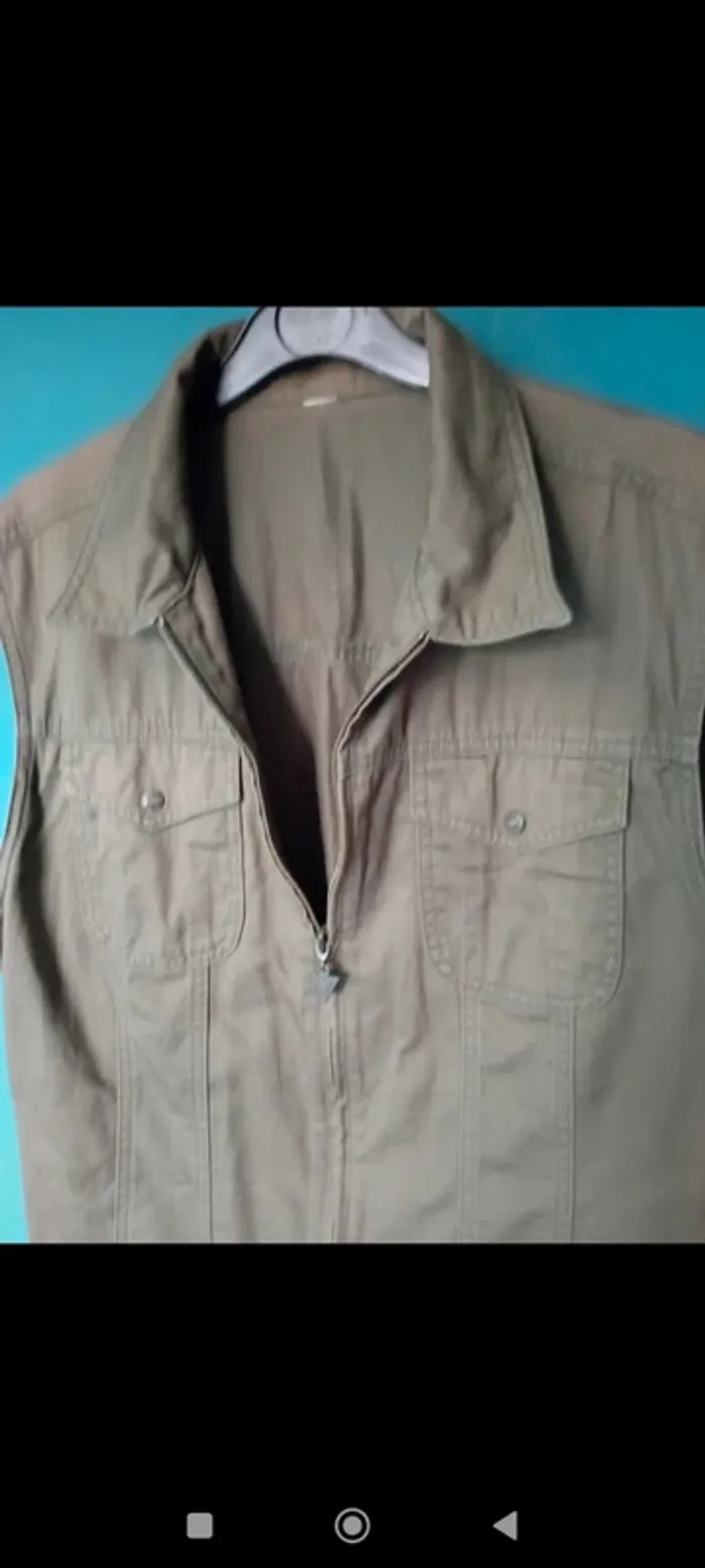 Veste sans manche kaki style militaire - photo numéro 2