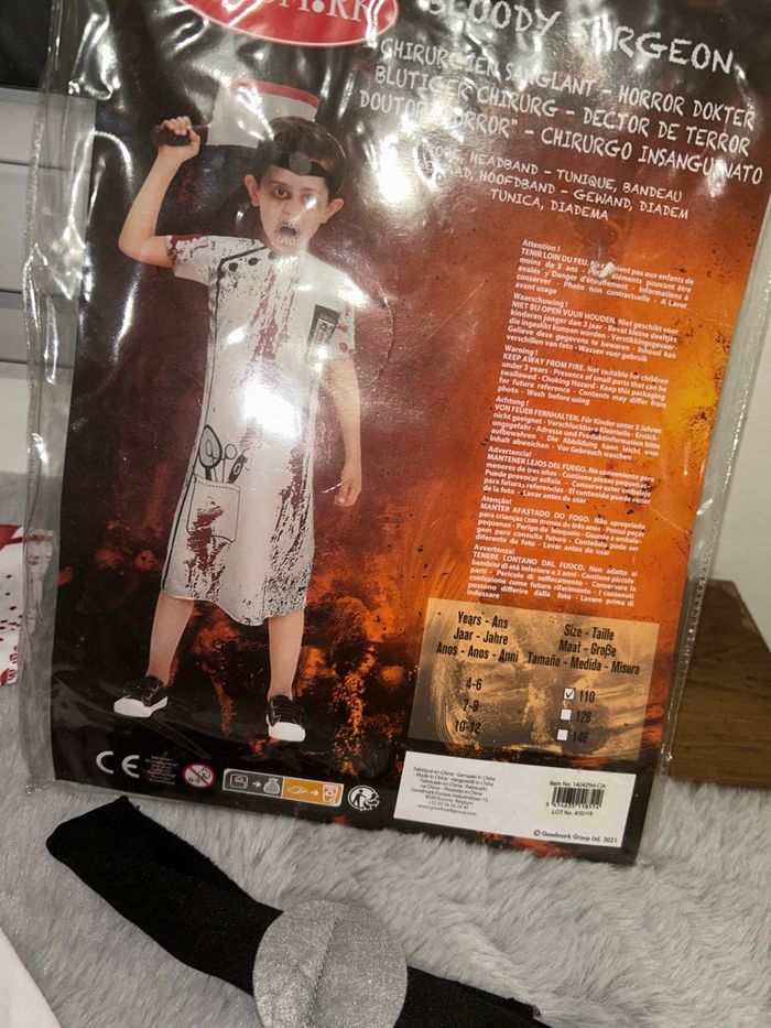 Déguisement Halloween chirurgien sanglant - 4/6 ans - photo numéro 4