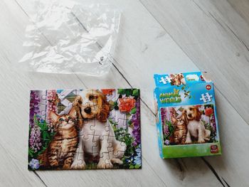 Jeu jouet puzzle Animal world enfant 4 ans et plus Chiot et chaton 35 pièces 21 x 15 cm