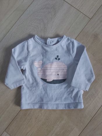 T-shirt manches longues fille Obaïbi 1 mois comme neuf (78)