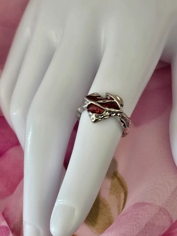 Bague coeur nuancée de Bordeau en acier inoxydable