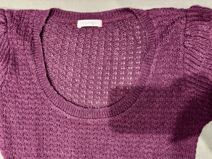 Pull en maille violine taille M - photo numéro 3