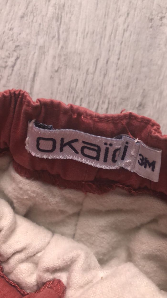 Okaidi - Pantalon doublé rouge 3 mois - photo numéro 4