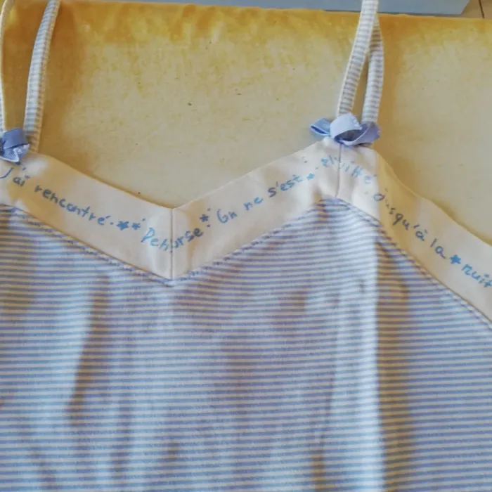 Nuisette Etam t. 40 rayée bleu et blanc - photo numéro 5