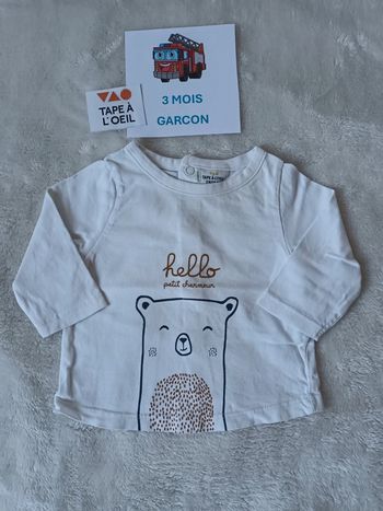 Tshirt 3 mois tape a l oeil