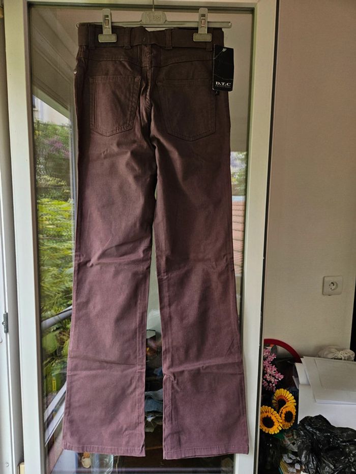 Jean marron jambes larges neuf dtc vintage taille 36 - photo numéro 2