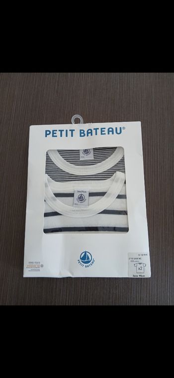 Lot 2 maillot de corps garçon marine petit bateau 95 cm 3 ans 