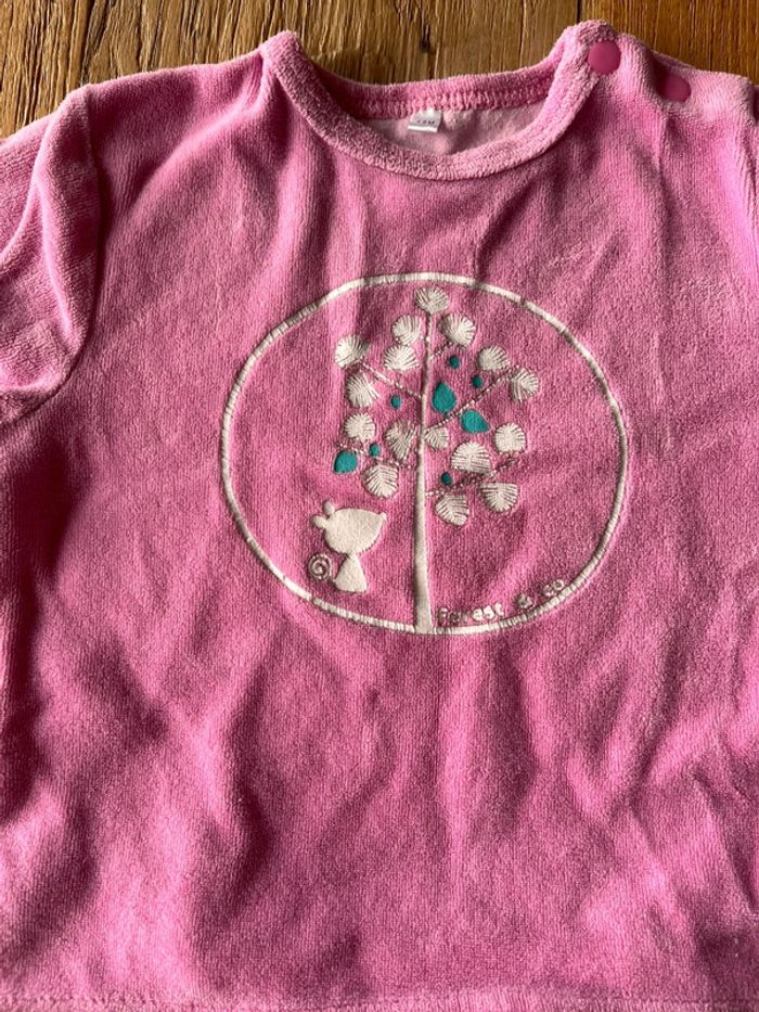 Pyjama 2 pièces rose 12 mois - photo numéro 2