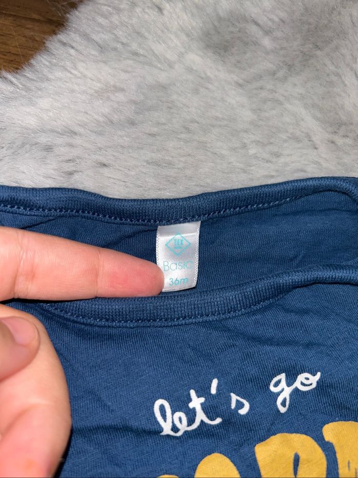 Haut manches longues bleu foncé - 36 mois - Tex Baby - photo numéro 3
