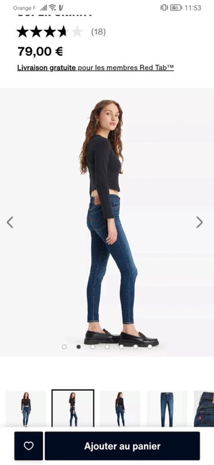 Jeans Levi's 710 Super Skinny W28/L30 - photo numéro 12