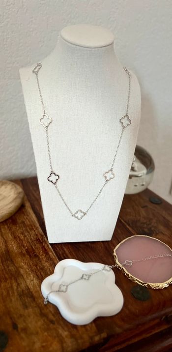 Collier et bracelet trèfle inox