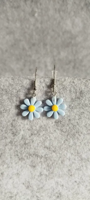 🍄 Boucles d’oreilles ▪ fleur bleue