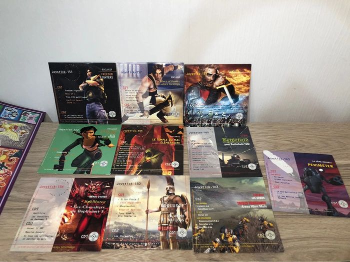 Lot de 10 cd rom vintage pc ordinateur joystick magazine