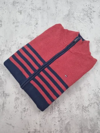 Veste zippée Tommy Hilfiger XL Hommes rouge & bleu marine (mesures en photos)