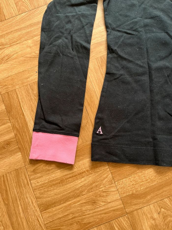 Polo à manches longues noir et rose Vicomte Arthur (NEUF) - photo numéro 6