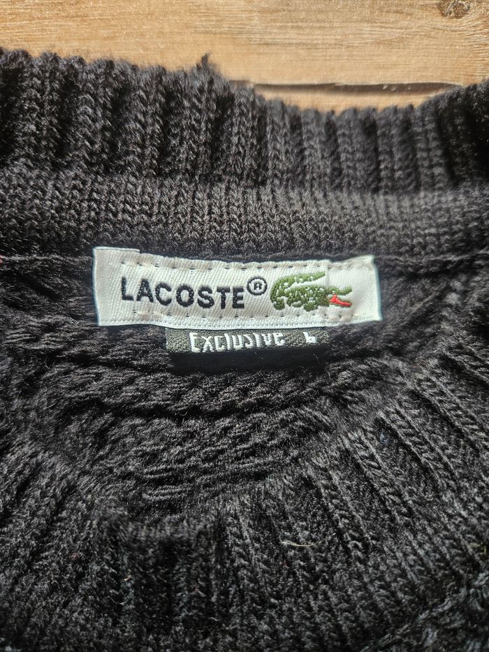 Pull en laine torsadé noir de chez Lacoste - photo numéro 10