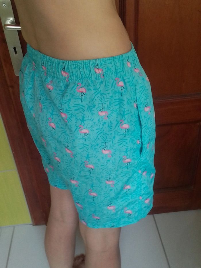 Short de plage femme Bleu ciel Motif flamands roses - photo numéro 5