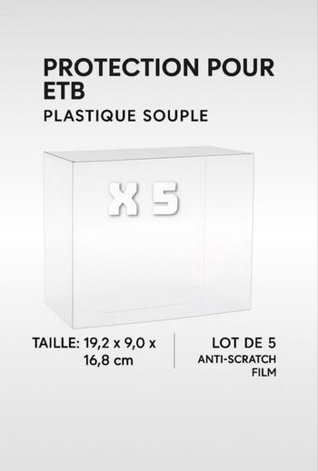Pokémon Protections souples transparentes pour ETB Pokemon – Lot de 5 coffrets dresseur d'élite
