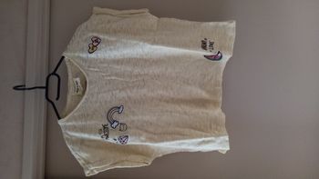 T-shirt jaune pale court