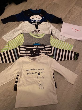 Lot 5 tee shirt manche longue 6 mois