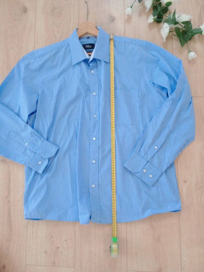 Chemise homme taille 5 43-44 vichy bleu c84 - photo numéro 8