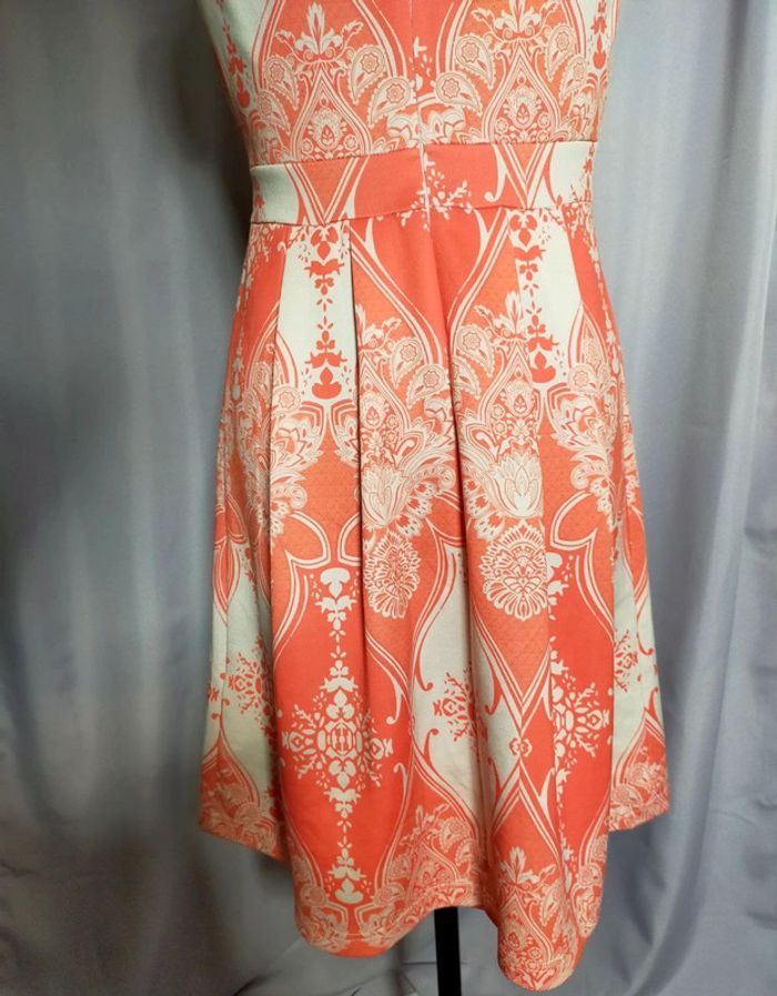 Robe orange & crème à motifs baroques – Bodyflirt Boutique – T. 36/38 (S) - photo numéro 5