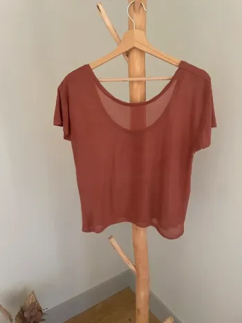Tee-shirt court terracotta