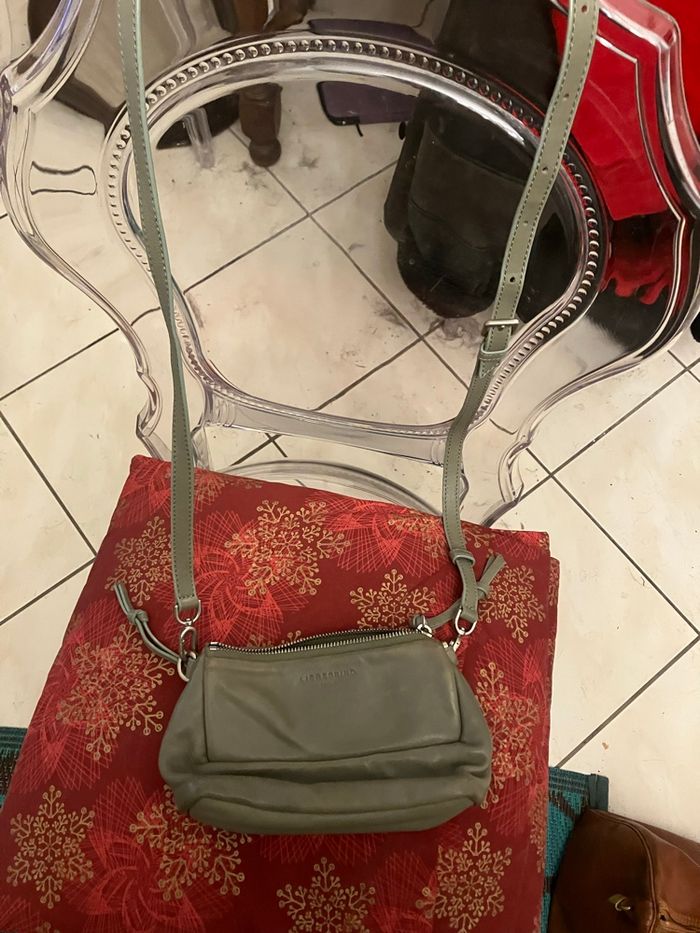 Petit sac cuir kaki - photo numéro 4