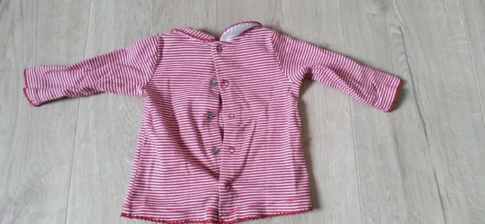 Marinière rouge et blanche col 6 mois - photo numéro 4
