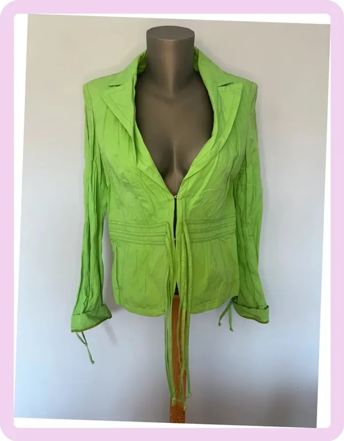 🍃 Veste légère Apanage – Taille 42/44 – Verte, épaules légèrement rembourrées 🍃