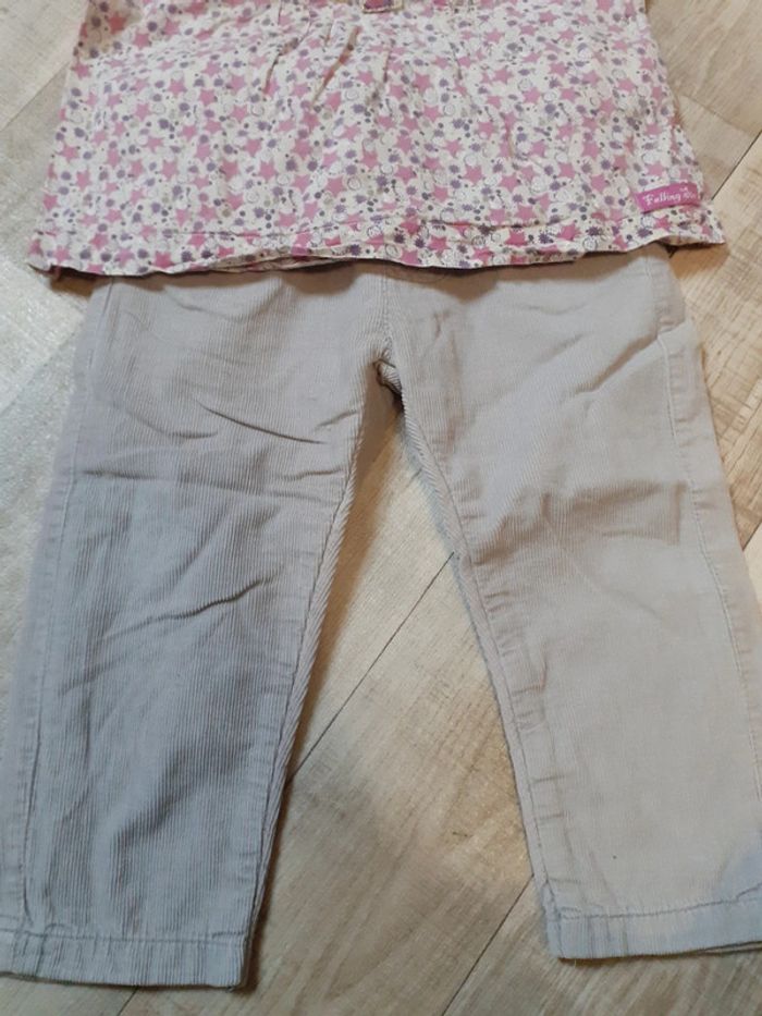 Ensemble fille blouse et pantalon 18 mois - photo numéro 2