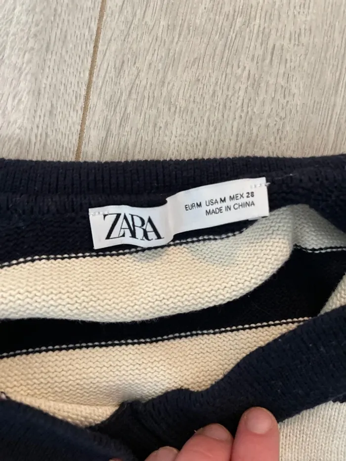 Pull femme Zara à rayures style marin - photo numéro 2