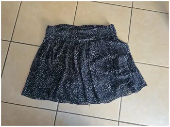 Jupe légère marine à pois