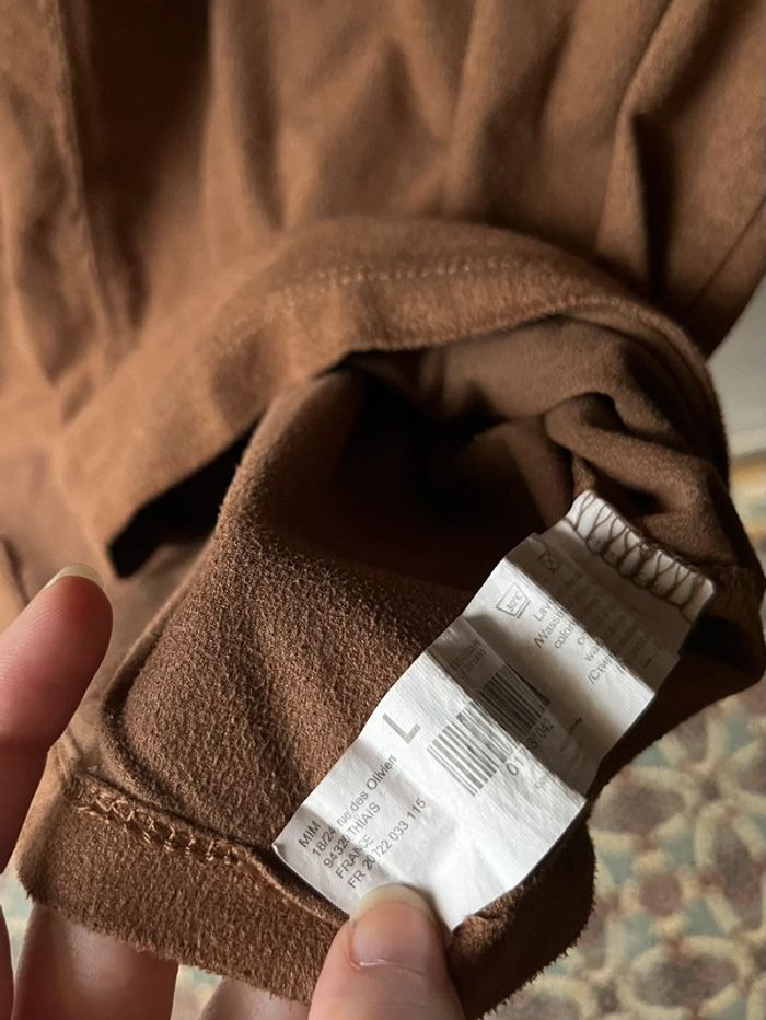 Haut manches courtes marron type velour - photo numéro 11