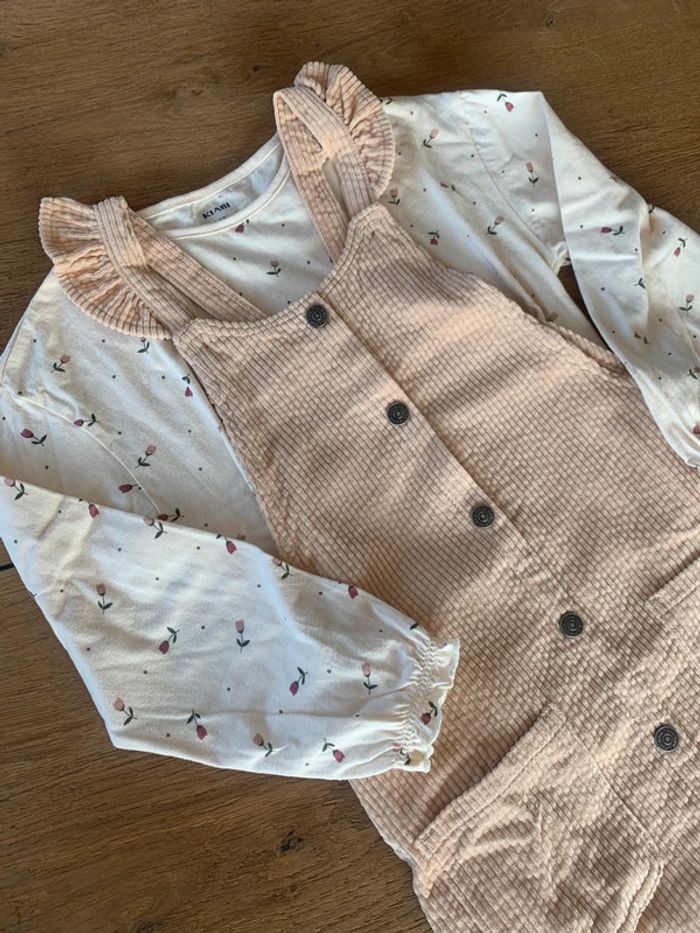 Robe velours + top fleuri - photo numéro 2