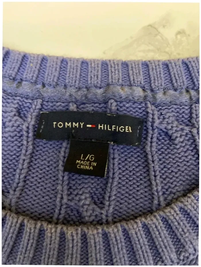 Pull Tommy Hilfiger | Maille torsadée | Lilas | Taille 38 | Femme - photo numéro 3